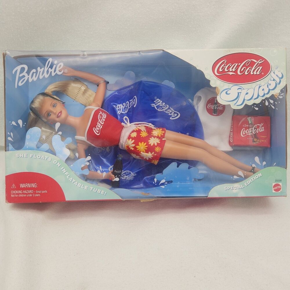 Doll Barbie Special Edition Coca Cola Splash 1999 New Vintage Mattel Coke Tube